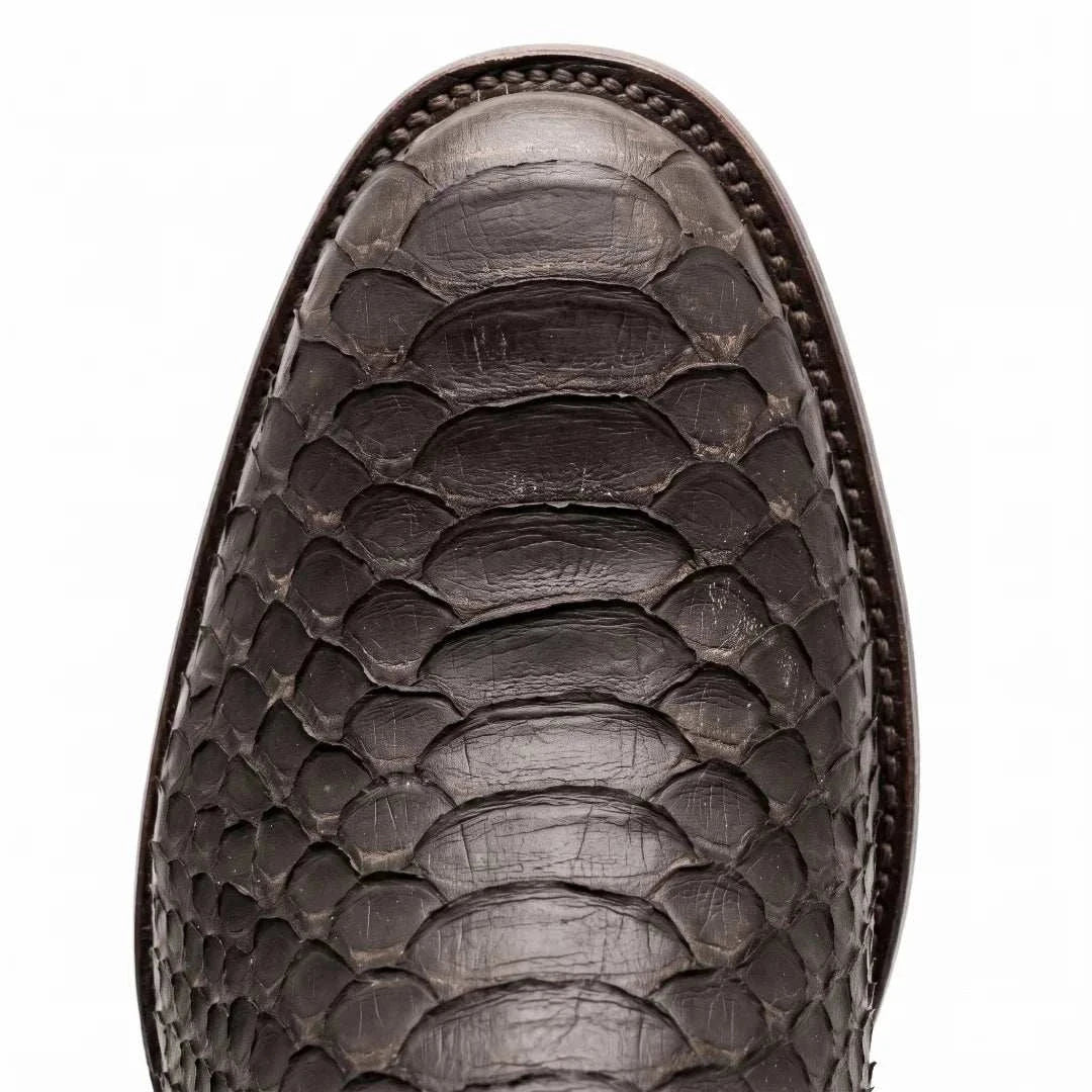 Men's El Malcreado Moy Tobacco Genuine Suede Python Botin Boots Handmade