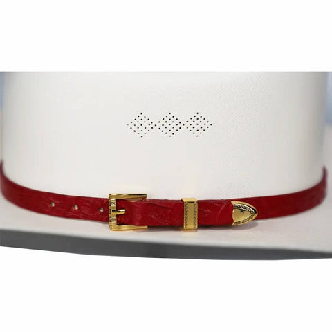 Alligator Crocodile Cowboy Hat Band Gold Plated 3 Piece Buckle Set  Handmade 26”