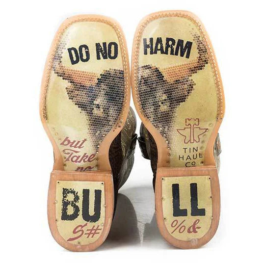 Herren Tin Haul Don't Fence Me in Stiefel mit Metzgerladensohle, handgefertigt, Hellbraun