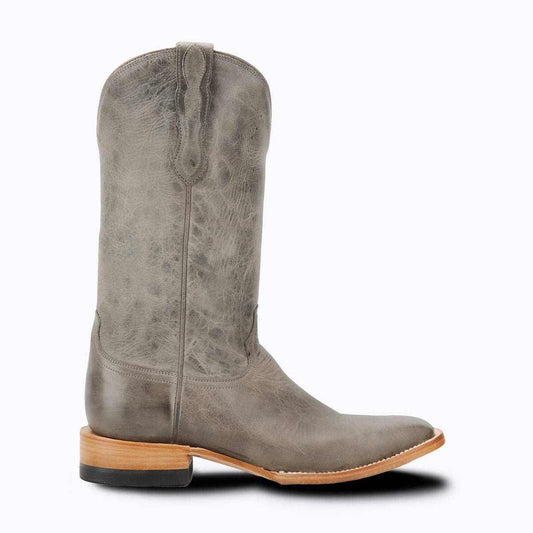 El Capitan Ft Worth - Hemphill western boot in distressed gray leather with a tall stitched shaft and square toe