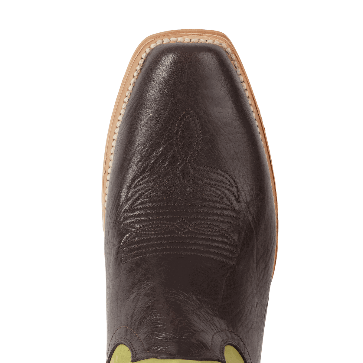 El Capitan Nashville - Tremont cowboy boot in dark brown leather with a square cutter toe and tan stitched welt