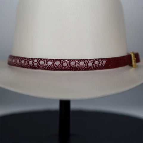 Banda para sombrero de vaquero Stingray, chapada en oro burdeos, juego de 3 hebillas, hecha a mano, 26