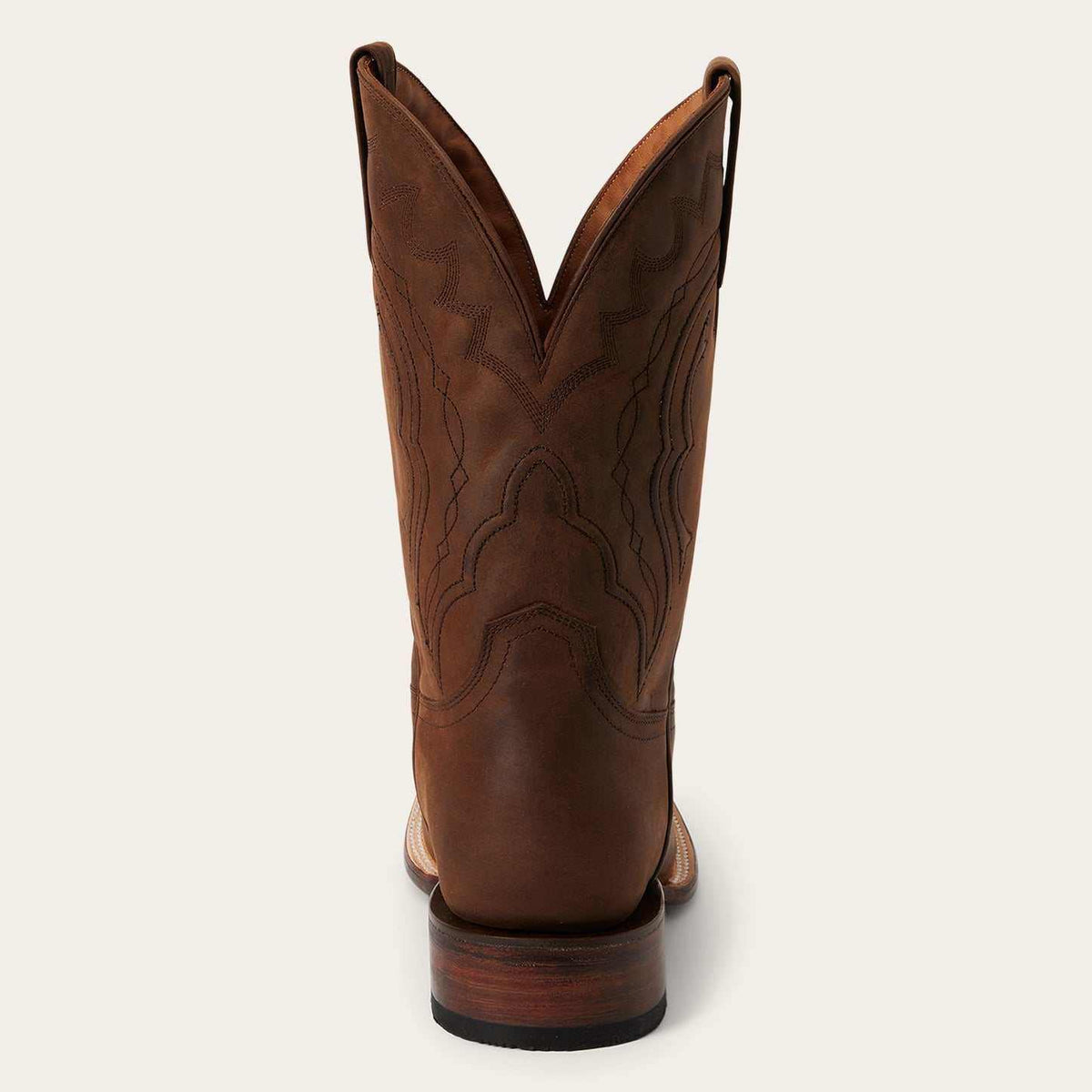 Handcrafted men's Stetson Bowie leather boots brown square toe