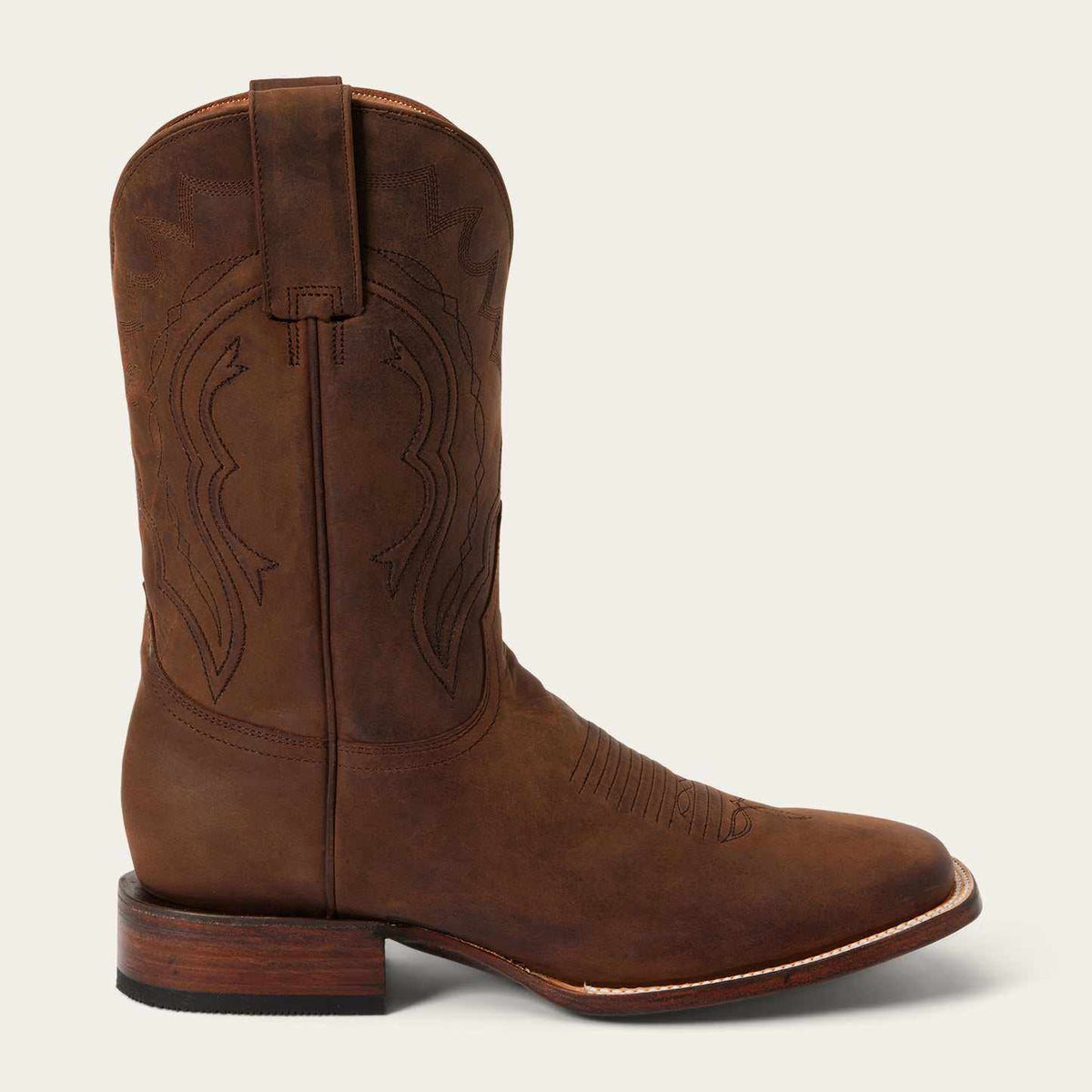 Men's Stetson Bowie leather boots handcrafted square toe brown