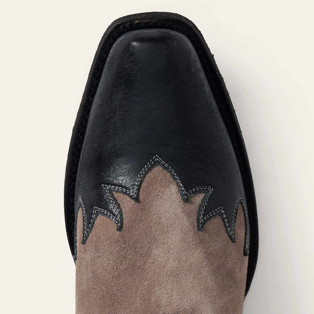 Men's gray Stetson Outlaw Rock Star leather cowboy boots