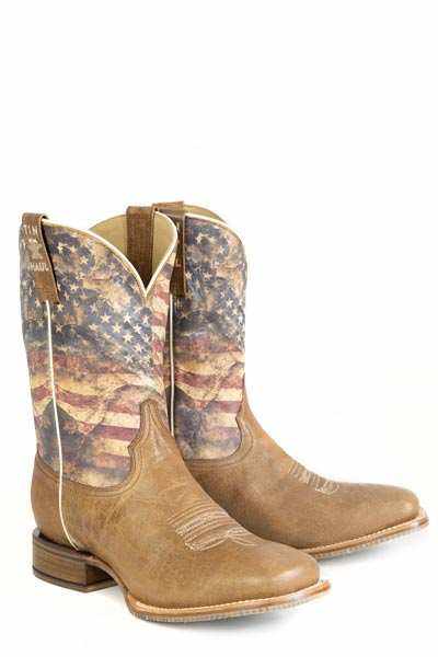 Men's Tin Haul Stars And Stripes boots with handmade freedom sole