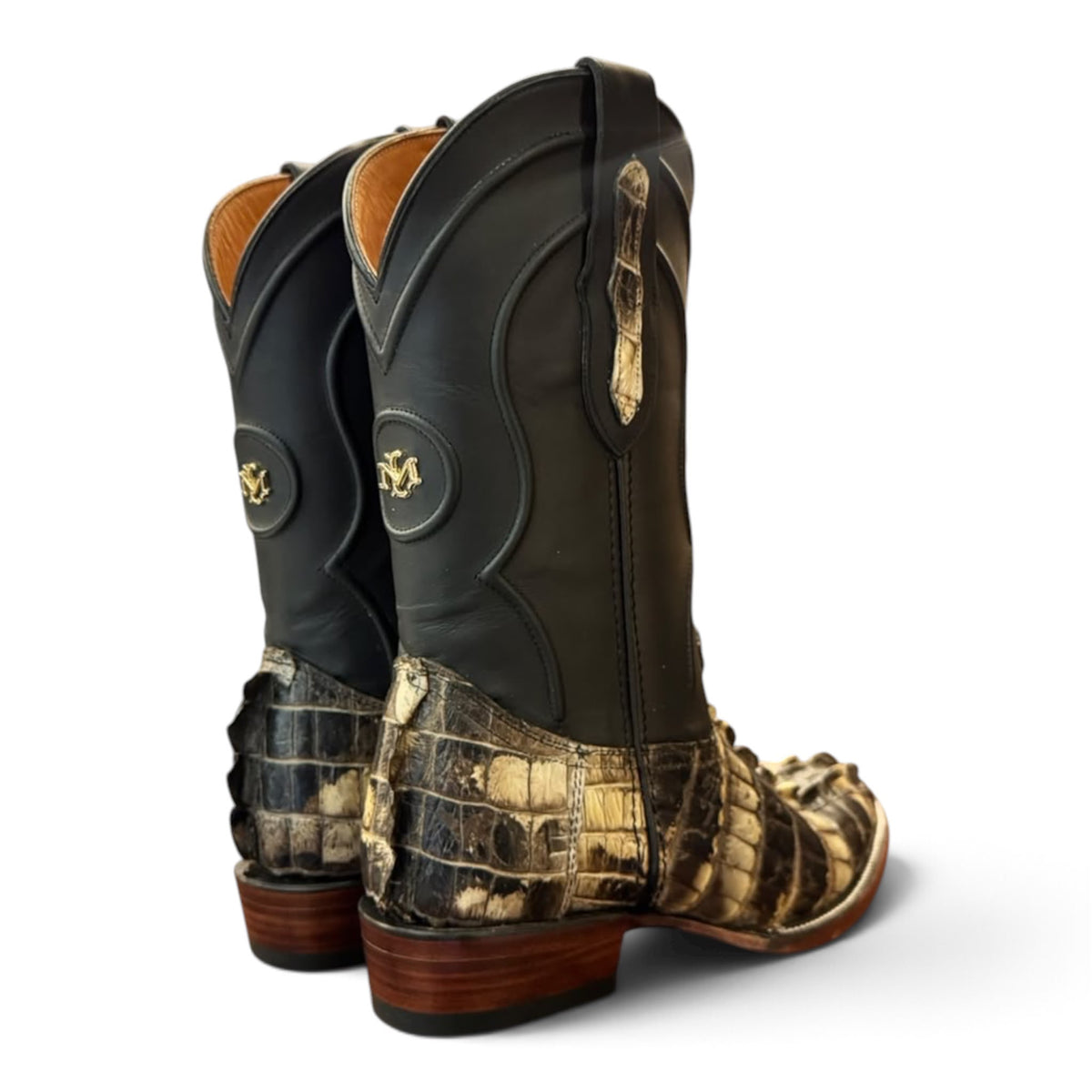 Men's El Malcreado Natural Genuine American Alligator Tail Boots Handmade