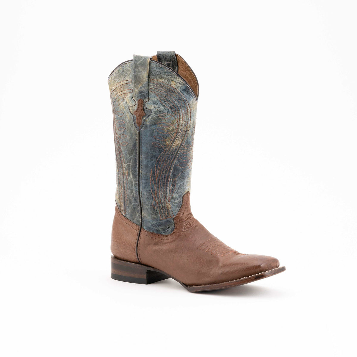 Men's Ferrini Morgan smooth ostrich boots in Kango color with square toe and leather outsole