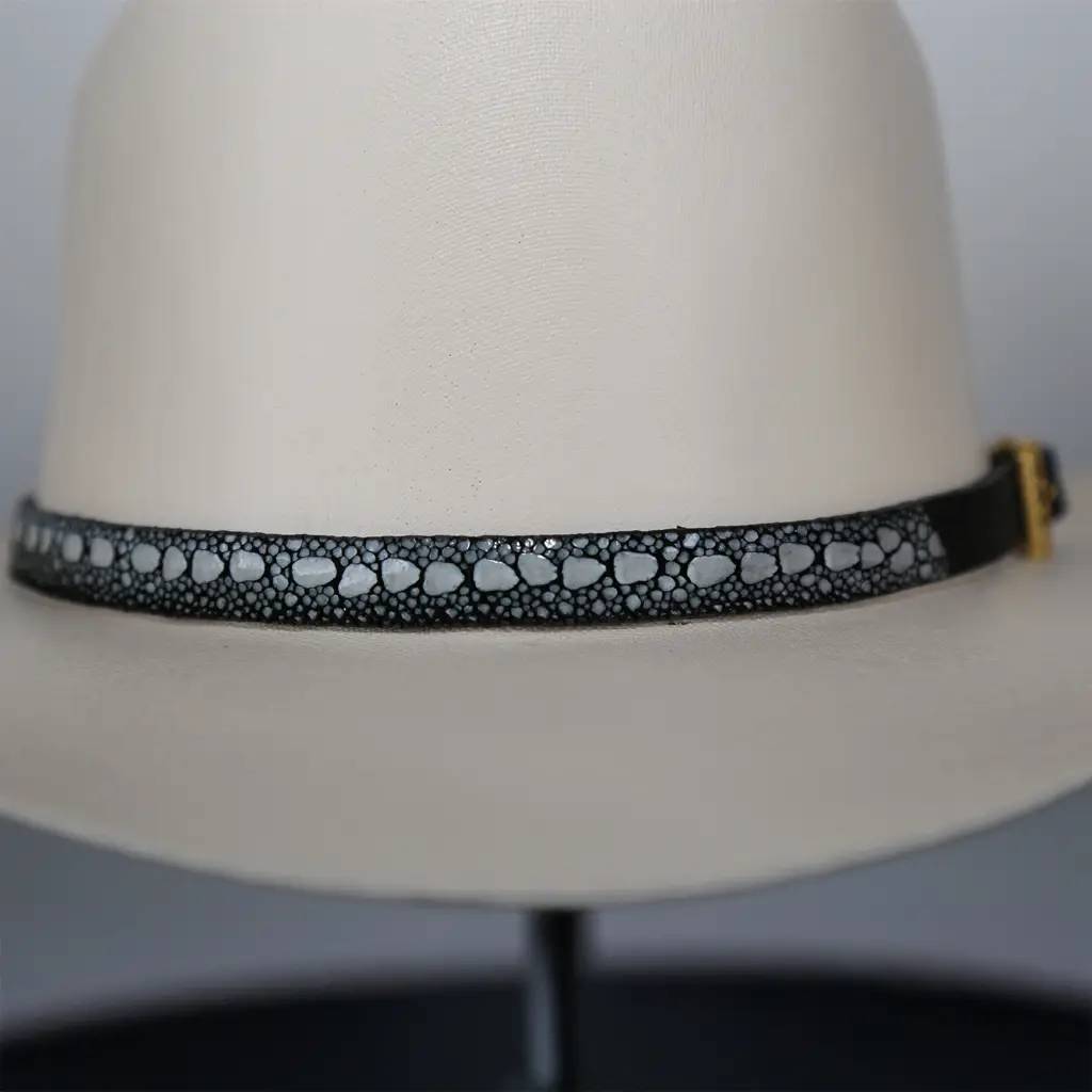 Banda para sombrero de vaquero Stingray, chapada en oro negro, juego de 3 hebillas, hecha a mano, 26"
