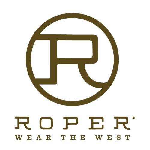 Roper logo featuring a stylized R inside a circle, with the text ROPER and WEAR THE WEST below in uppercase letters.