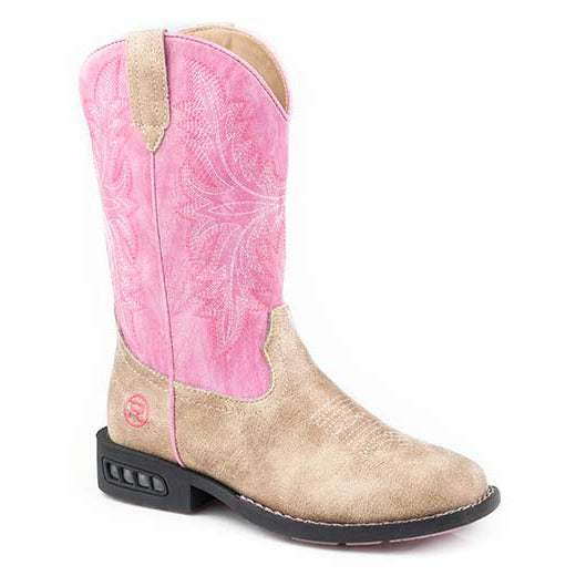Toddler's Roper Dazzle Light Up Boots Handcrafted Tan