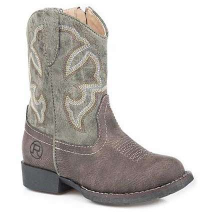 Roper Cody Westernstiefel für Kleinkinder, handgefertigt, Braun