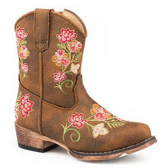 Toddler's Roper Juliet Floral Boots Handcrafted Tan