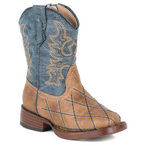 Roper Cross Cut Westernstiefel für Kleinkinder, handgefertigt, Hellbraun