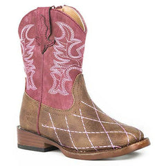 Toddler's Roper Cross Cut Western Boots Handcrafted Tan