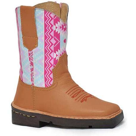 Roper Aztek Lederstiefel für Kleinkinder, handgefertigt, Hellbraun