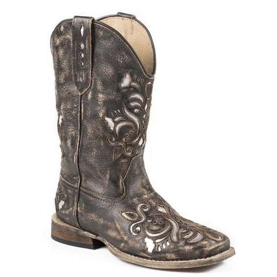 Kid's Roper Belle Boots Handcrafted Brown
