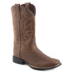 Men's Roper Monterey Leather Boots Handcrafted Vintage Tan