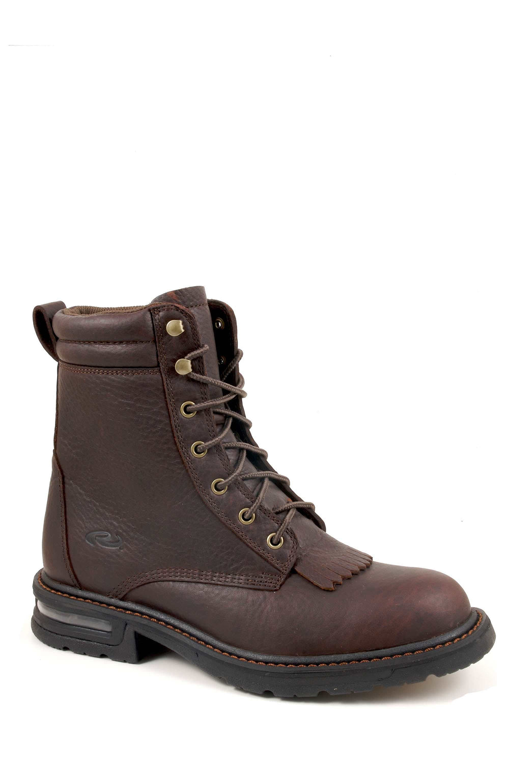 Men's Roper Canadian Steel Tumbled Leather Boots Handcrafted Brown