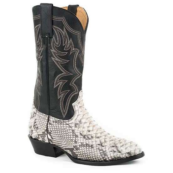 Men's Roper Peyton Python Boots Handcrafted Natural