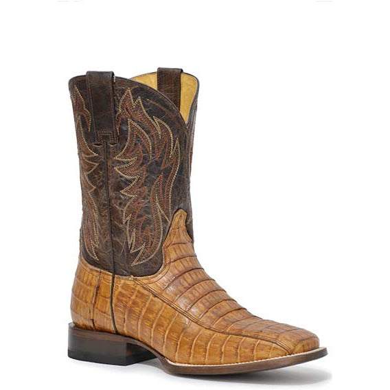 Roper Cody Caiman Belly Tail Boots für Herren, handgefertigt, Hellbraun