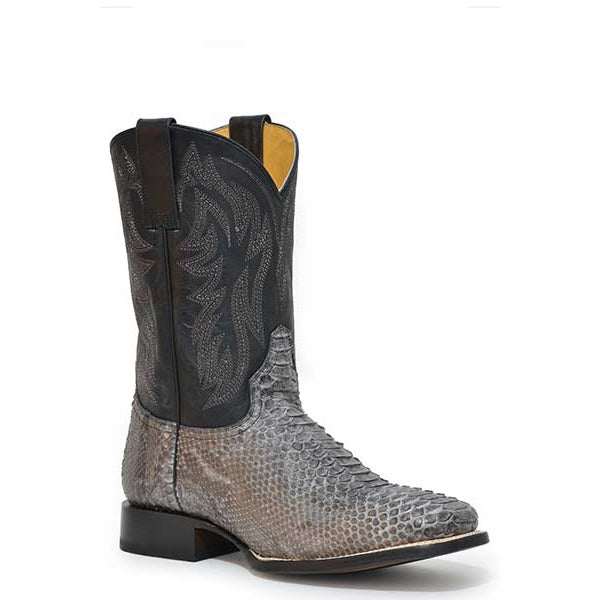 Men's Roper Peyton Python Hybrid Sole Boots Handcrafted Gray