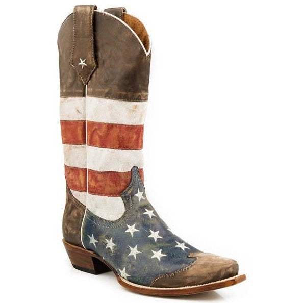 Men's Roper America Boots Handcrafted Brown