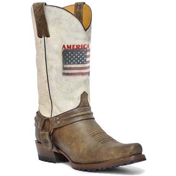 Roper America Robuste Lederstiefel für Herren, handgefertigt, Braun