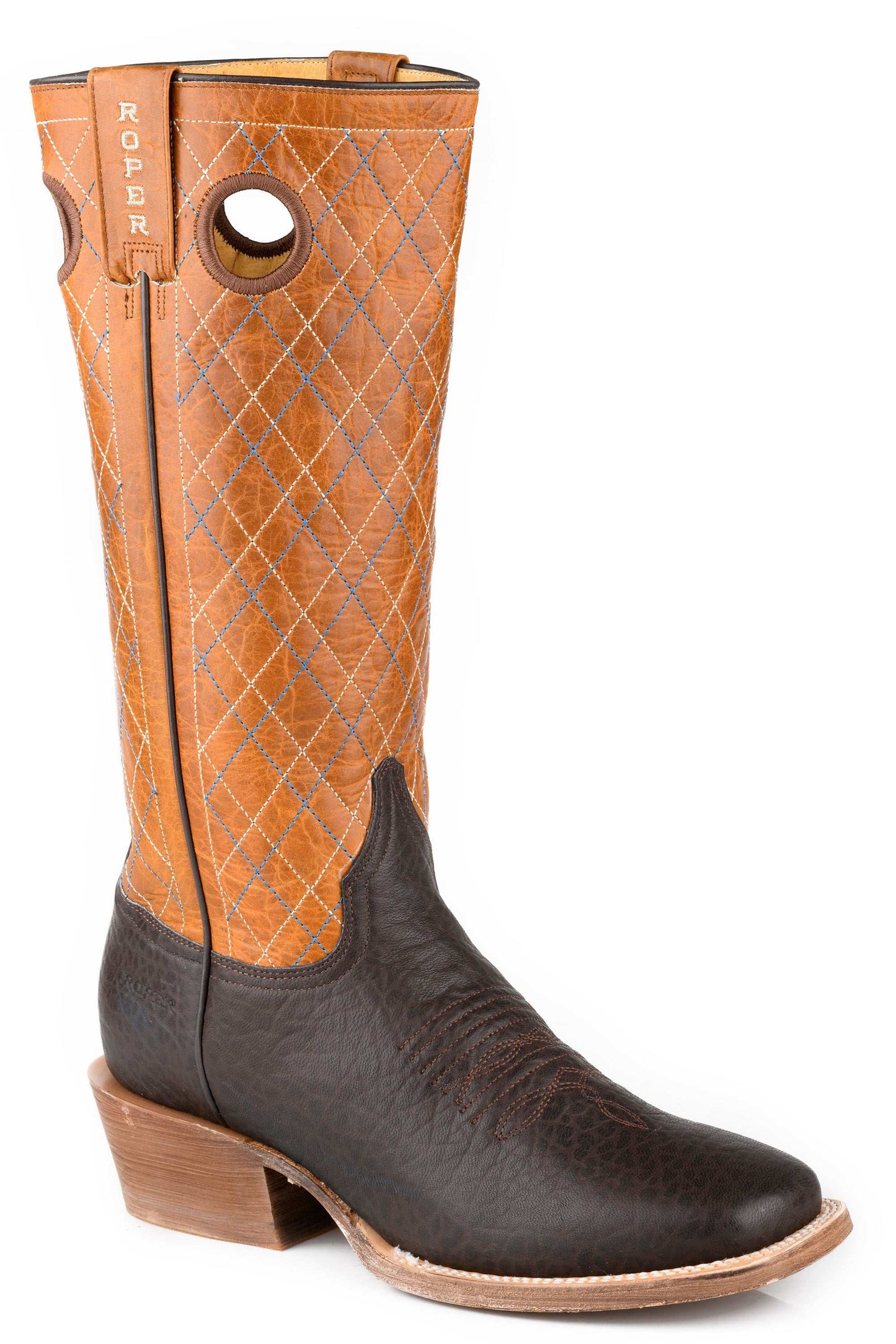 Men's Roper Take No Bull Shoulder Print Boots Handcrafted Brown