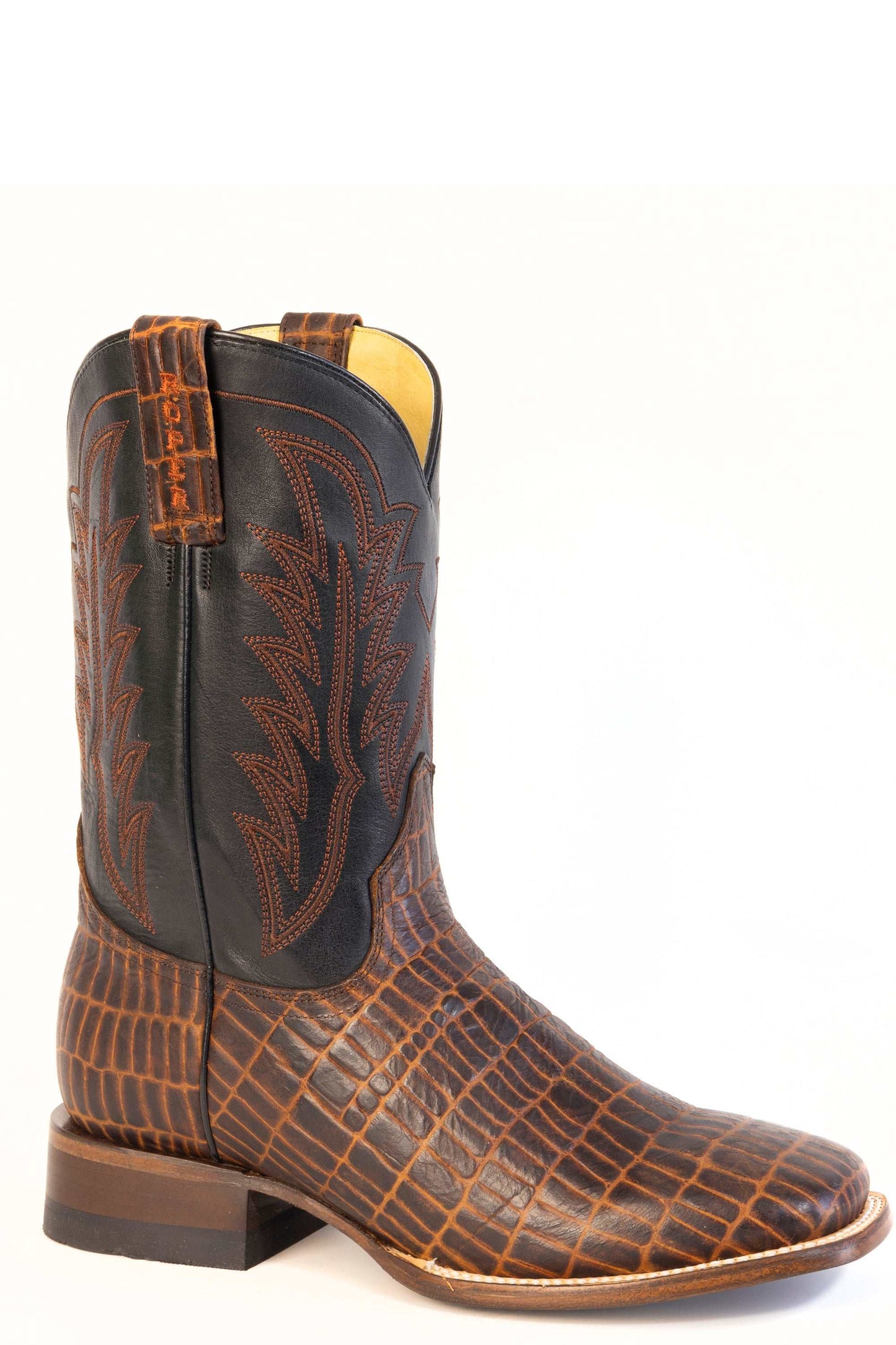 Men's Roper Hunter Caiman print Boots Handcrafted Brown