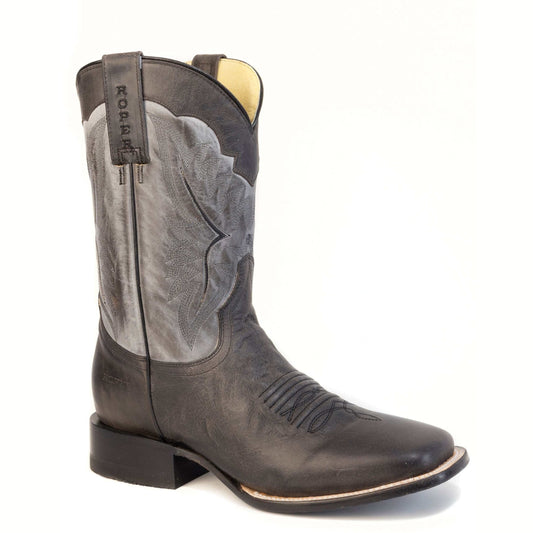 Men's Roper Durango Leather Boots handcrafted black square toe vintage shaft durable sole