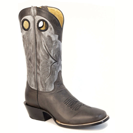 Men's Roper Durango leather boots in handcrafted black with square toe and vintage shaft