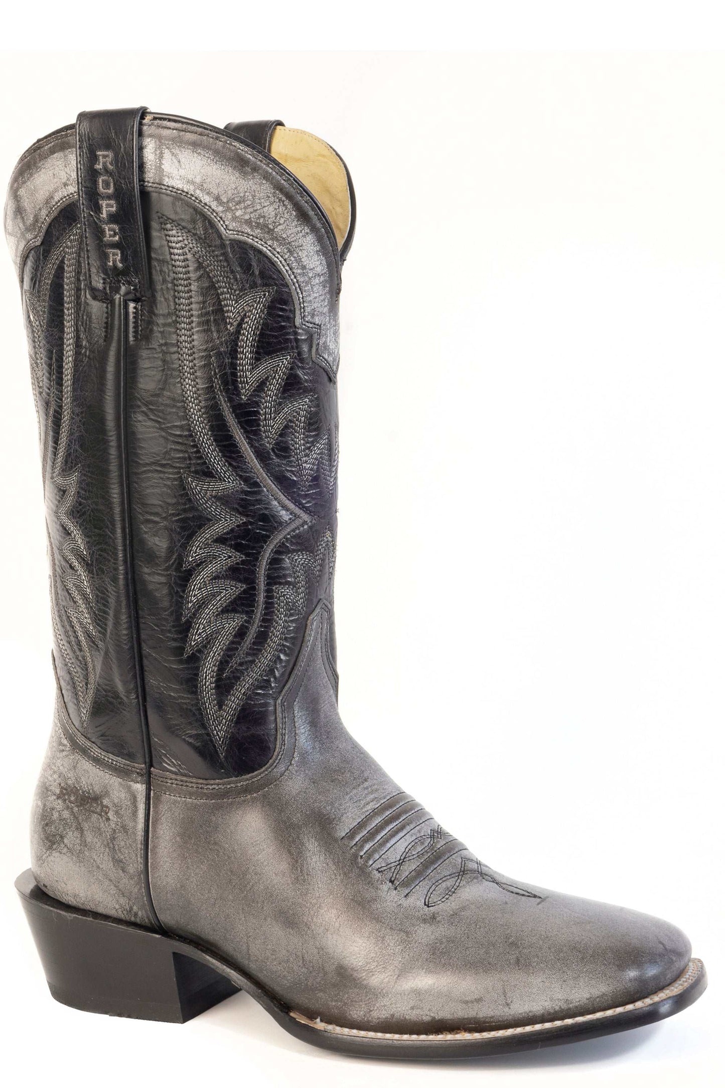 Men's Roper Ride 'Em Leather Boots Handcrafted Black