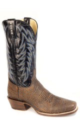 Men's Roper Rawhide Bison Leather Boots Handcrafted Brown
