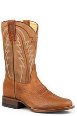 Men's Roper Bison Print Boots Handcrafted Brown