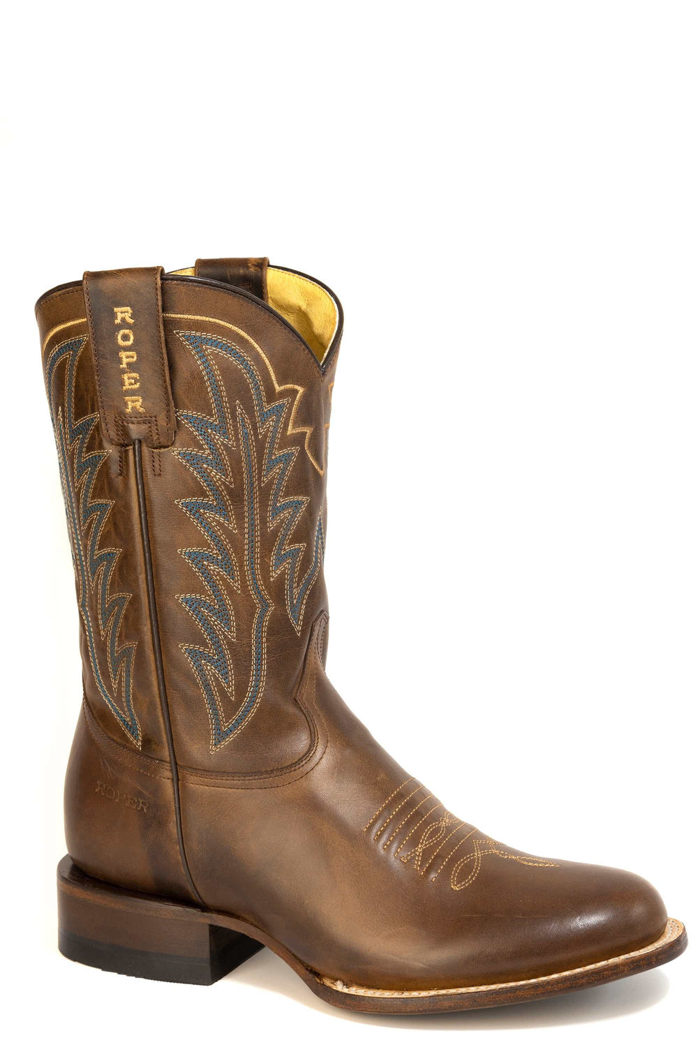 Men's Roper Marshall Leather Boots Handcrafted Brown