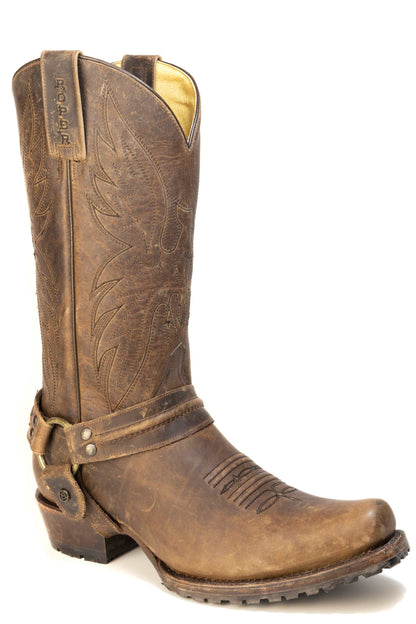 Men's Roper Wings Lug Biker Boots Handcrafted Brown