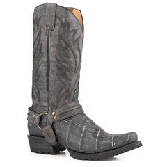 Men's Roper Diesel Lug Alligator PRINT Boots Handcrafted Gray