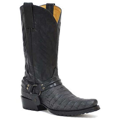 Men's Roper Diesel Lug Caiman PRINT Boots Handcrafted Black