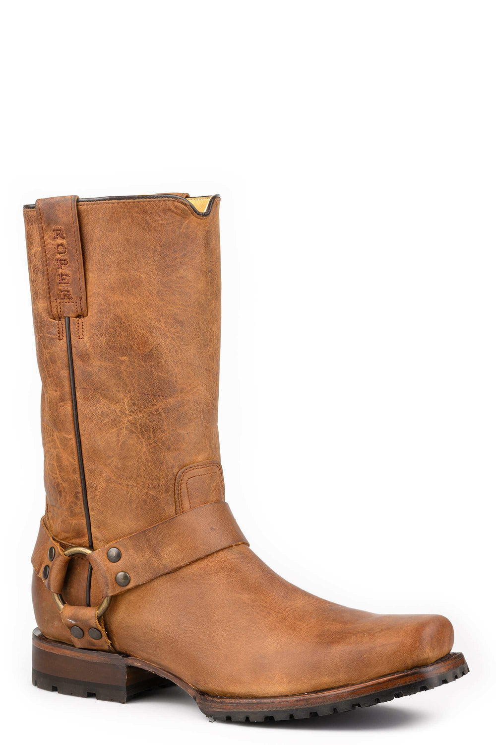 Men's Roper Biker Lug Biker Boots Handcrafted Brown