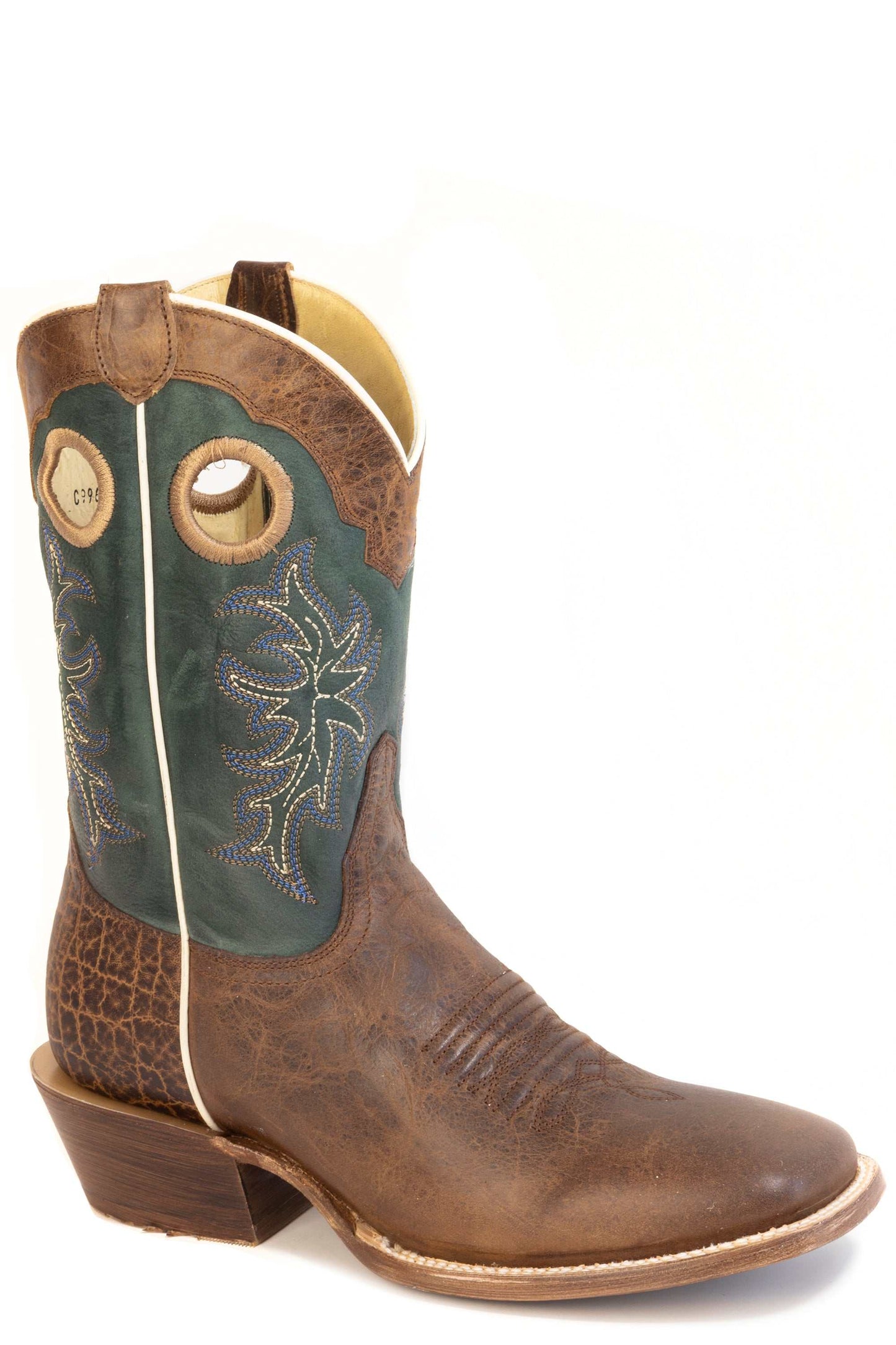 Men's Roper Rough Rider Leather Boots Handcrafted Brown