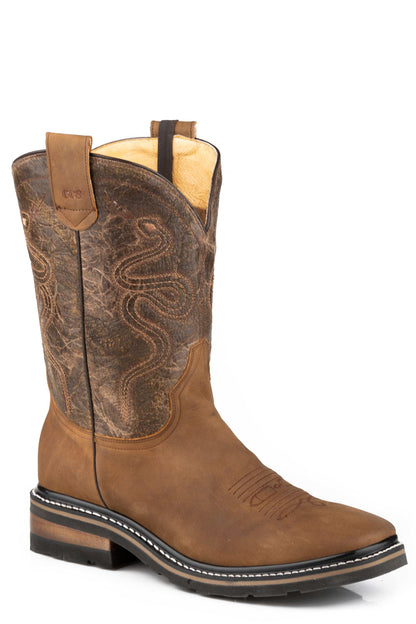 Men's Roper Work It Out CCS Leather Boots Handcrafted Tan