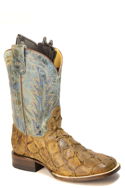 Men's Roper Big Old Fish CCS Pirarucu Print Boots Handcrafted Brown