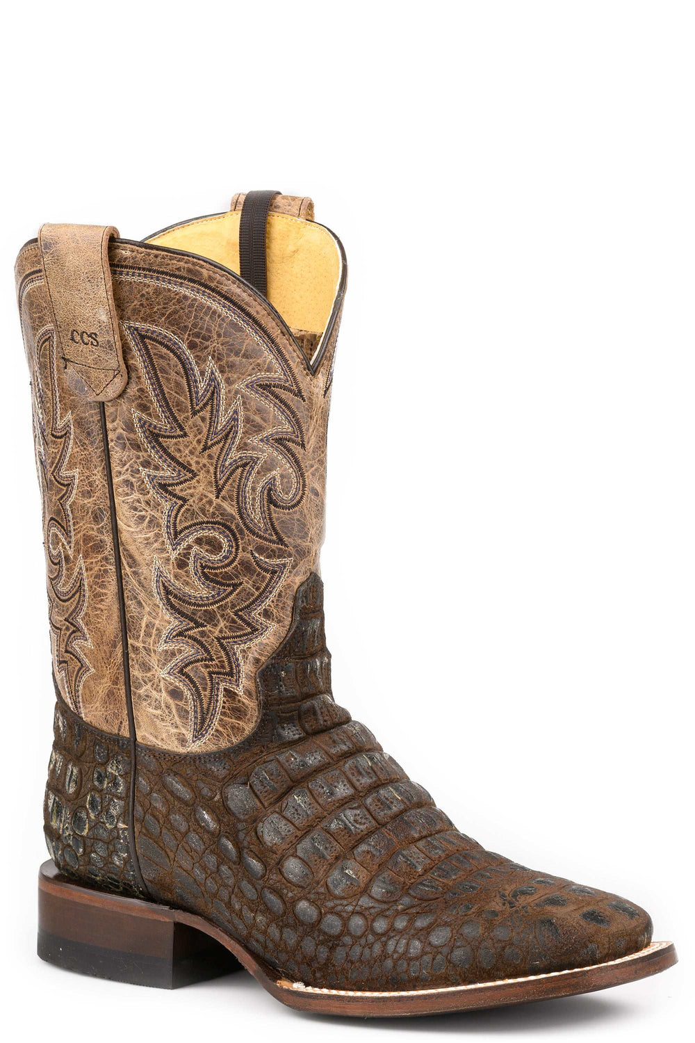 Men's Roper Croc CCS Print Boots Handcrafted Brown