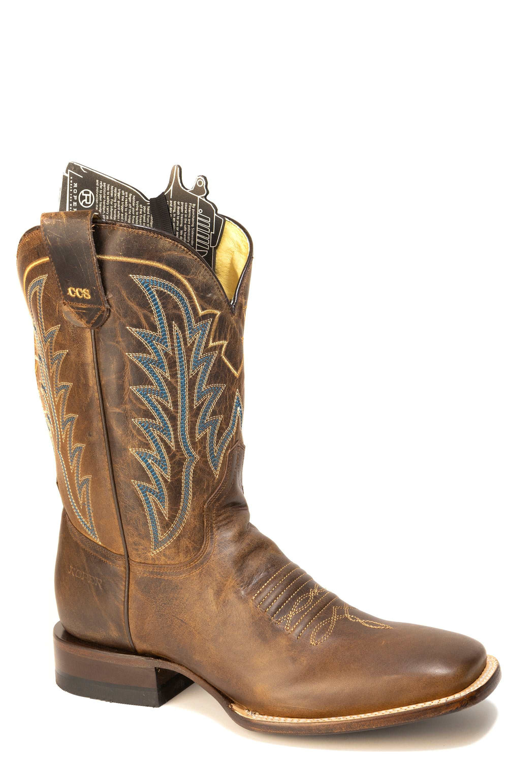 Men's Roper Marshall CCS Leather Boots Handcrafted Brown