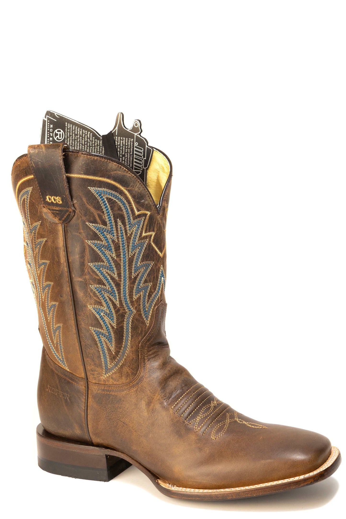 Men's Roper Marshall CCS Leather Boots Handcrafted Brown
