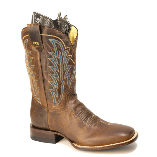 Men's Roper Marshall CCS Leather Boots handcrafted brown western square toe