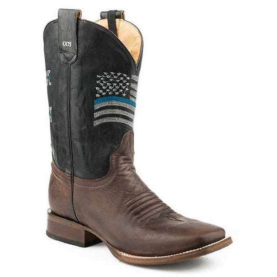 Roper Thin Blue Line mit verdecktem Tragesystem Flextra Boots Handcrafted Performance System Braun für Herren