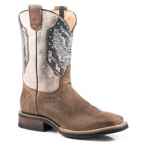 Herren Roper 2nd Amendment CCS Lederstiefel Handgefertigt Braun