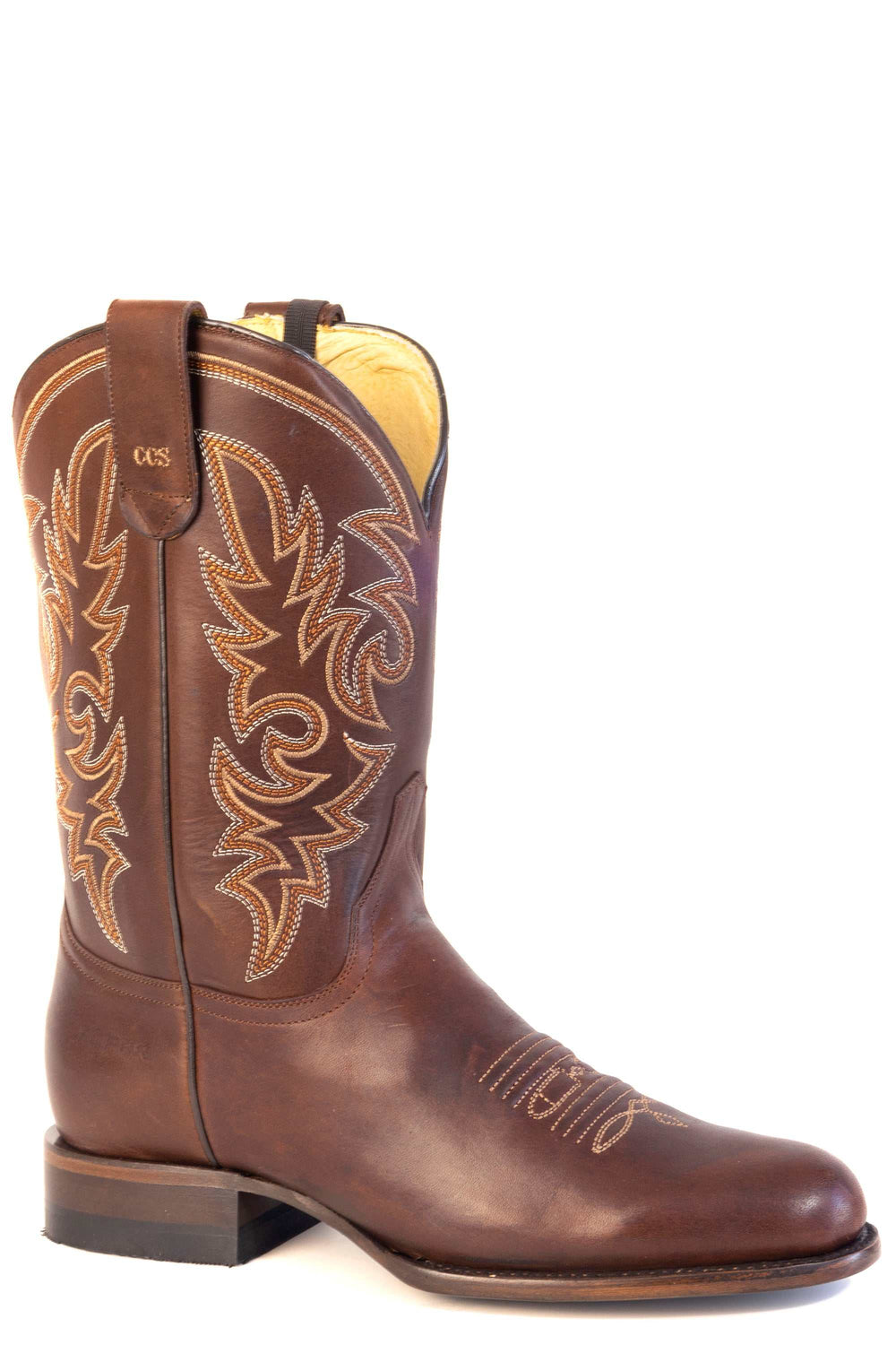 Men's Roper Rimfire Leather Boots Handcrafted Brown